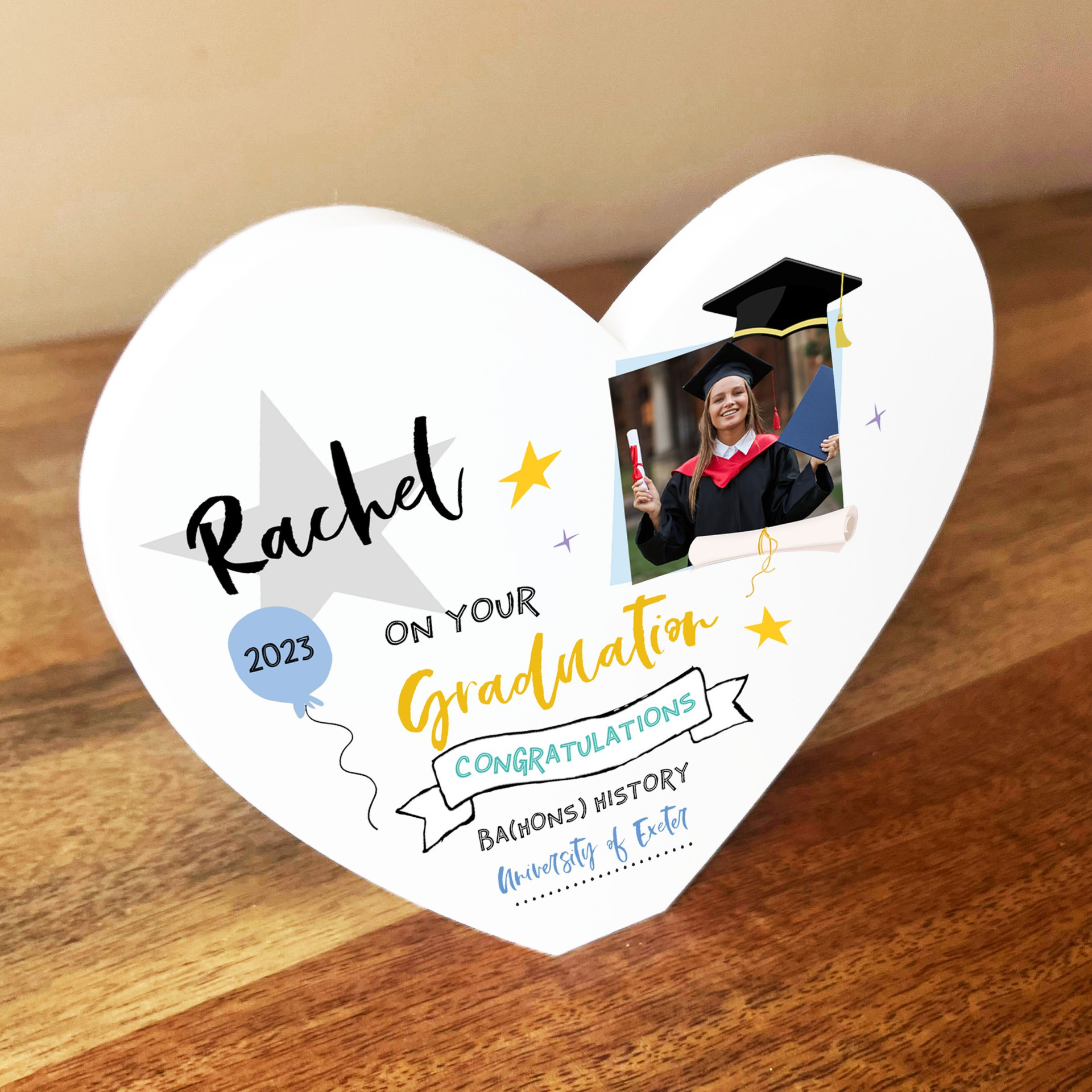 Graduation Photo Congratulations Bright Graduate White Heart ...