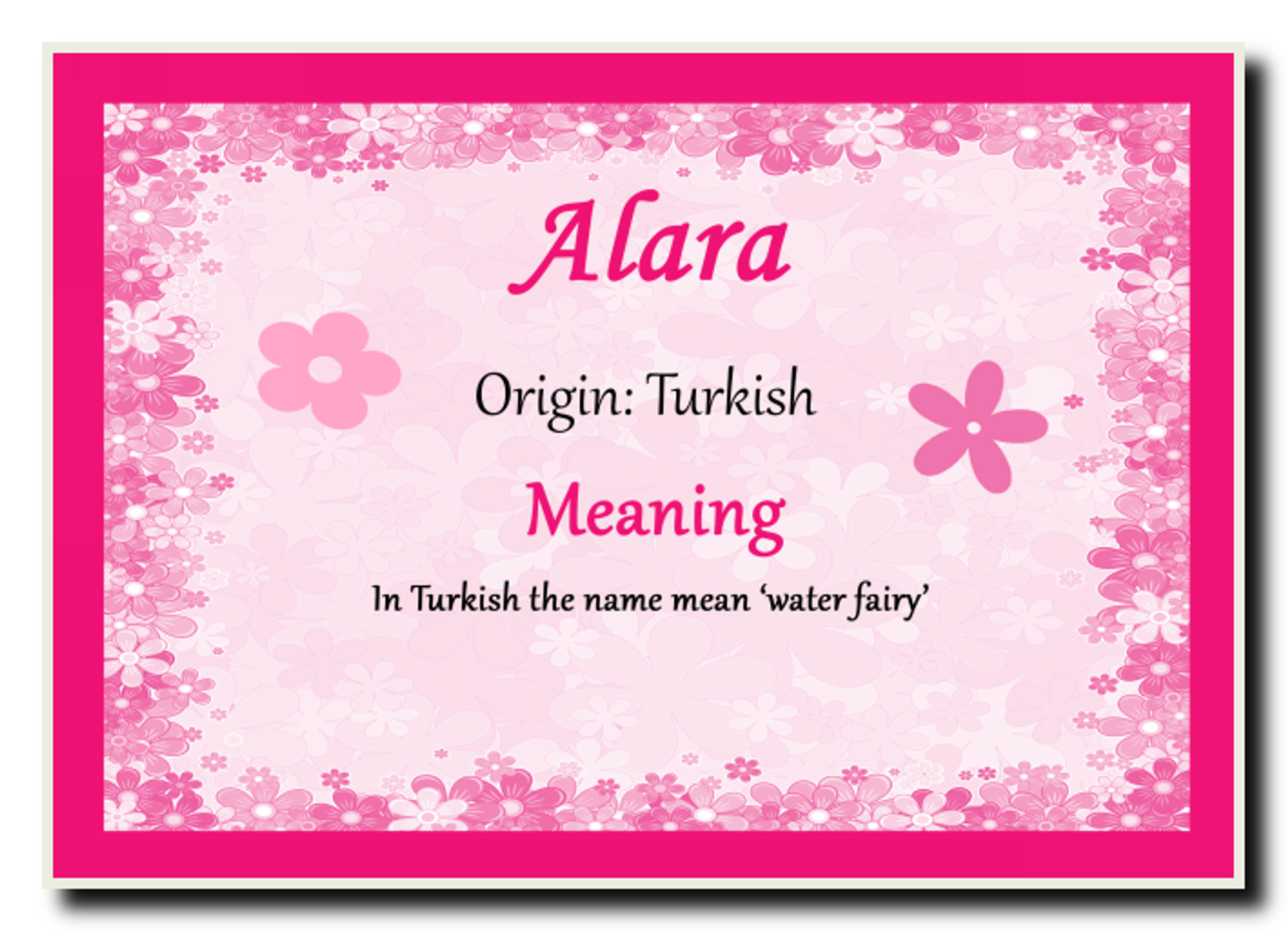 Alara Name Meaning Mouse Mat Pad Floral - The Card Zoo