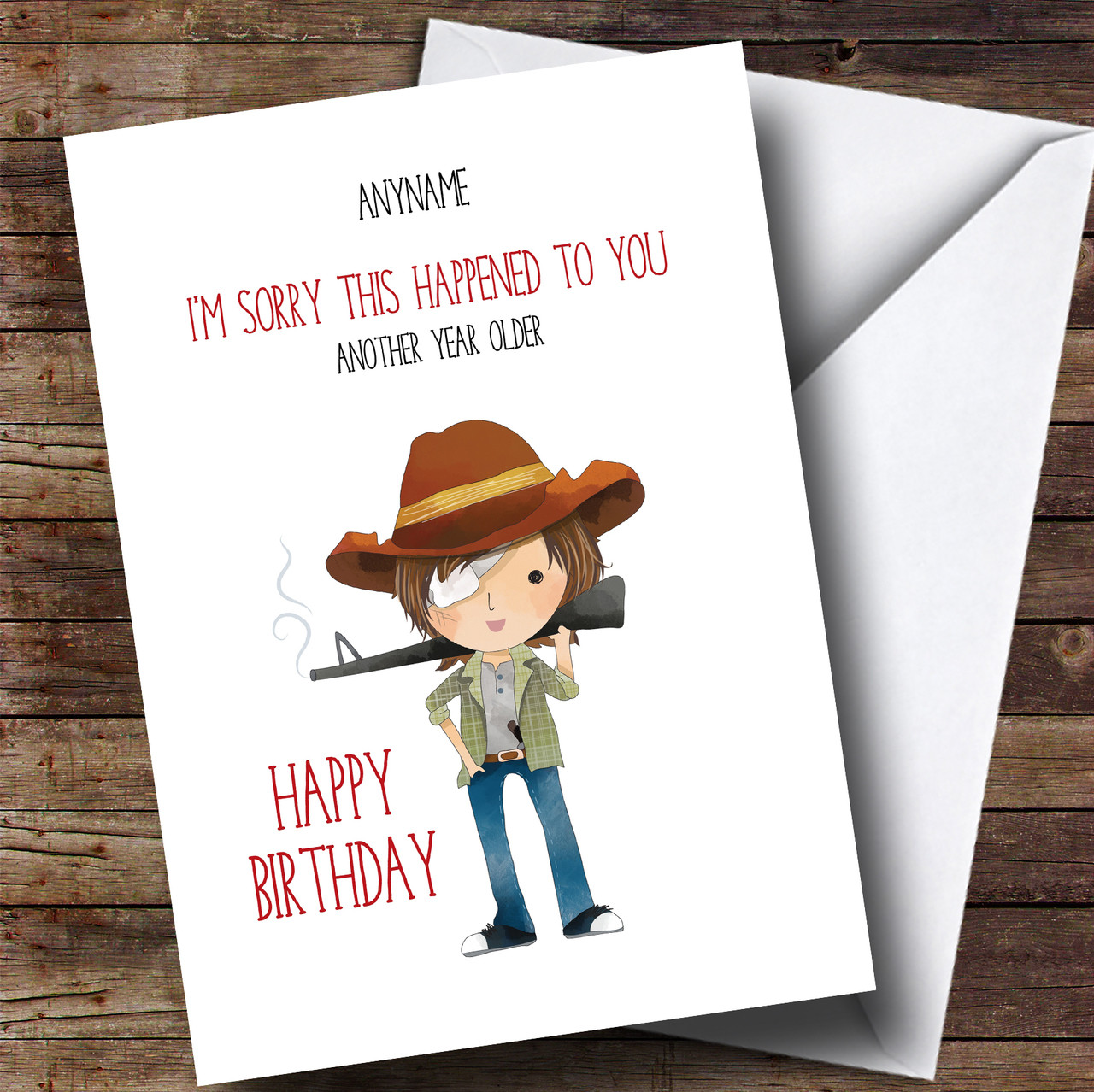 The Walking Dead Daryl Birthday Personalised Card - The Card Zoo