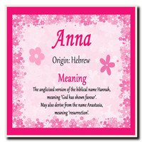 Anna Personalised Name Meaning Certificate - The Card Zoo