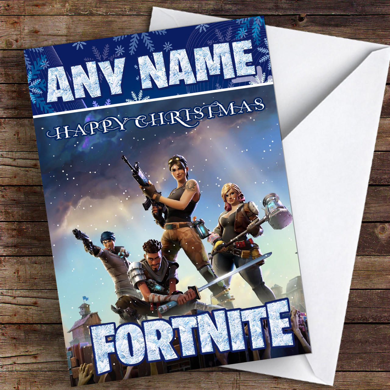 Purple Fortnite Game Personalised Children's Christmas Card - The Card Zoo