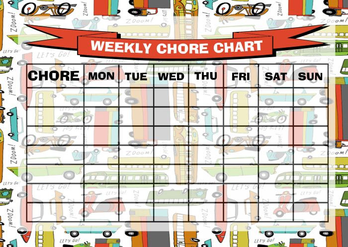 Weekly Chore Rota Task Reward Chart Blue And Grey - The Card Zoo