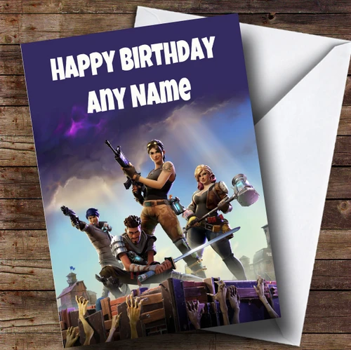 Blue Roblox Personalised Birthday Card The Card Zoo - personalised fortnite game children s birthday card
