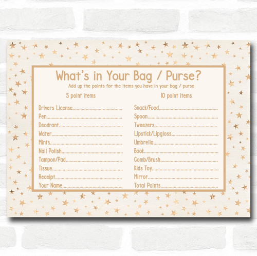 Neutral Hot Air Balloons Baby Shower Games What S In Your Bag Purse Neutral Hot Air Balloons Baby Shower Games What S In Your Bag Purse