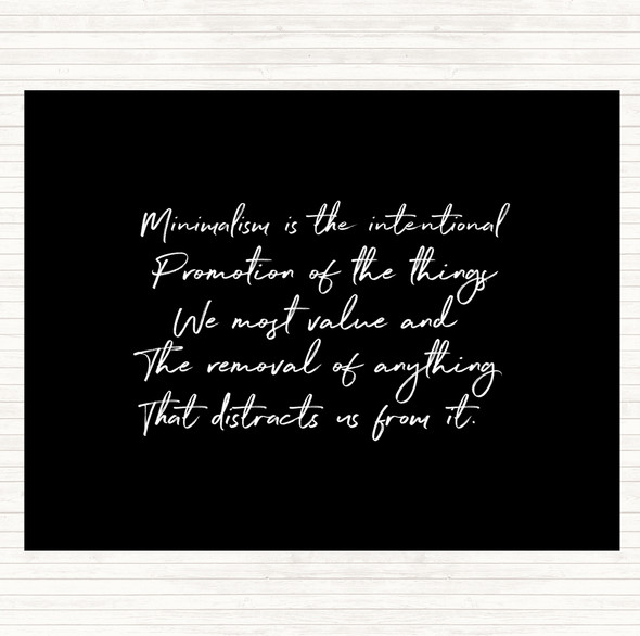 Black White Minimalism Quote Dinner Table Placemat