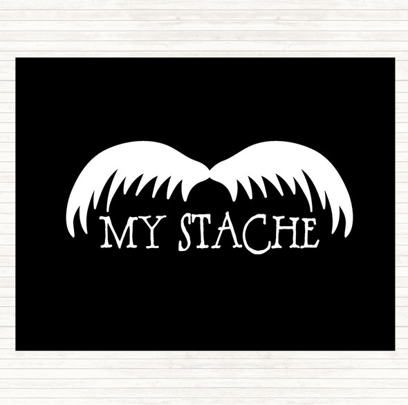 Black White Mustache Word Art Quote Mouse Mat Pad