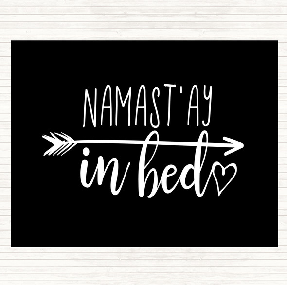 Black White Namaste Quote Mouse Mat Pad