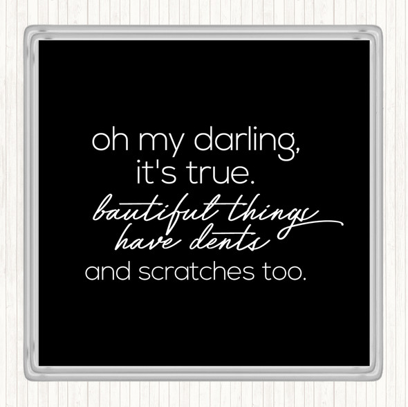 Black White Oh My Darling Quote Drinks Mat Coaster