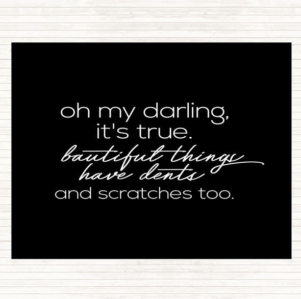 Black White Oh My Darling Quote Dinner Table Placemat