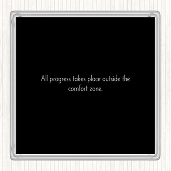 Black White Outside The Comfort Zone Quote Drinks Mat Coaster