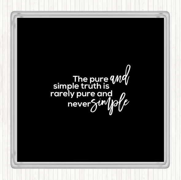 Black White Pure And Simple Quote Drinks Mat Coaster