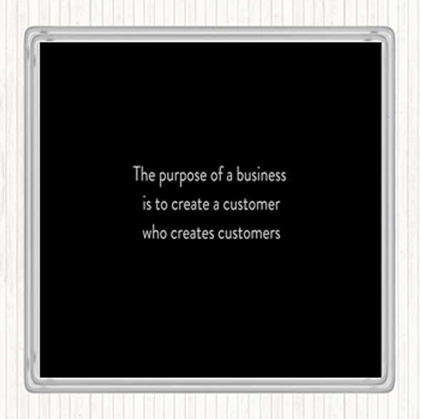 Black White Purpose Of A Business Quote Drinks Mat Coaster