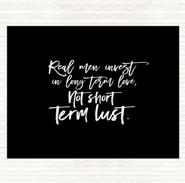 Black White Short Term Lust Quote Mouse Mat Pad