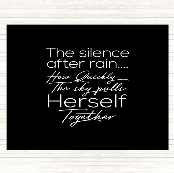 Black White Silence After Rain Quote Mouse Mat Pad