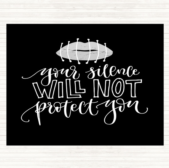 Black White Silence Not Protect Quote Mouse Mat Pad