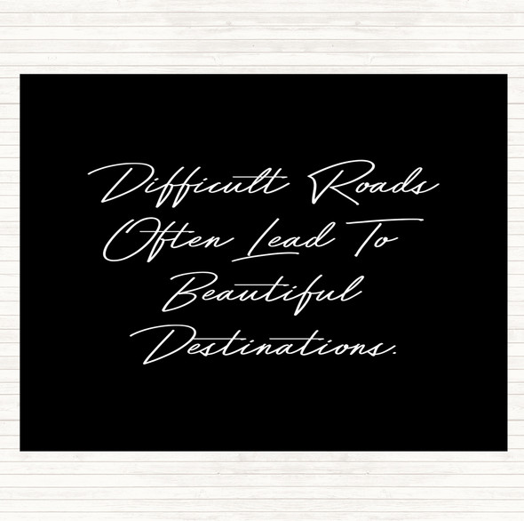 Black White Beautiful Destination Quote Mouse Mat Pad