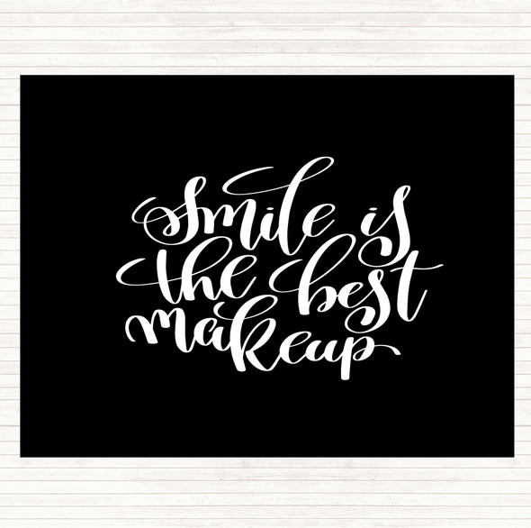 Black White Smile Best Makeup Quote Mouse Mat Pad