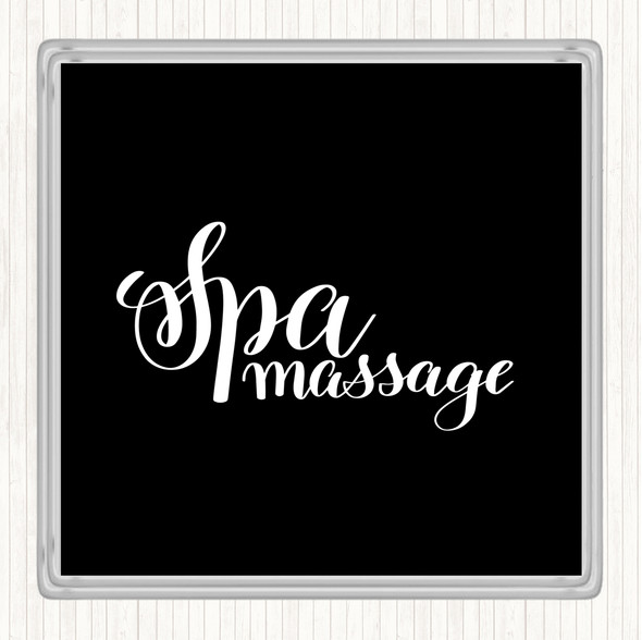 Black White Spa Massage Quote Drinks Mat Coaster