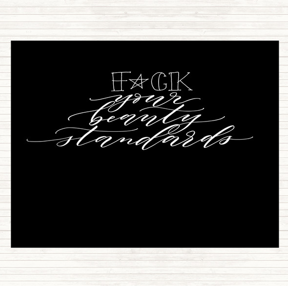 Black White Beauty Standards Quote Dinner Table Placemat