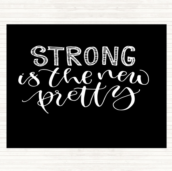 Black White Strong Is New Pretty Quote Mouse Mat Pad