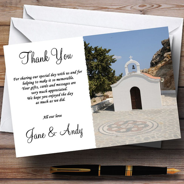 St Pauls Lindos Rhodes Jetting Off Abroad Personalised Wedding Thank You Cards