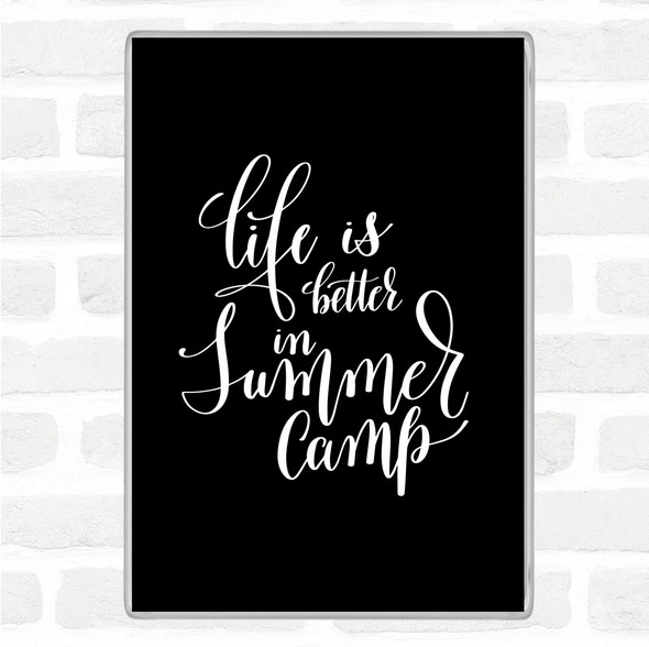 Black White Summer Camp Quote Jumbo Fridge Magnet