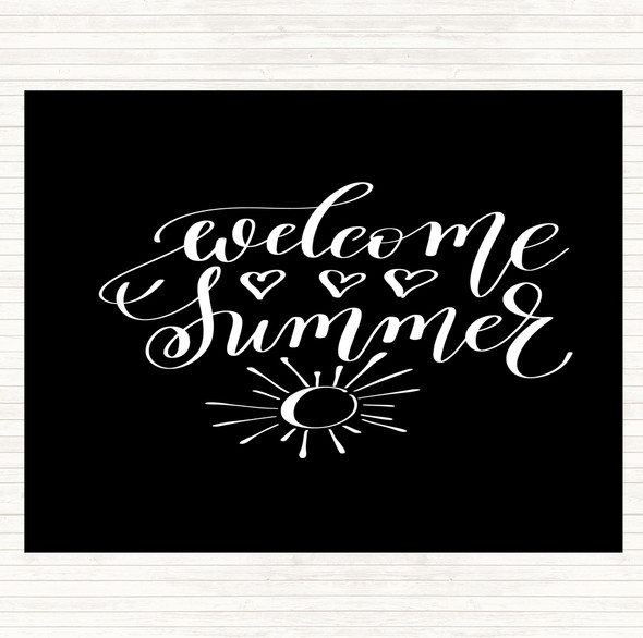 Black White Summer Welcome Quote Mouse Mat Pad