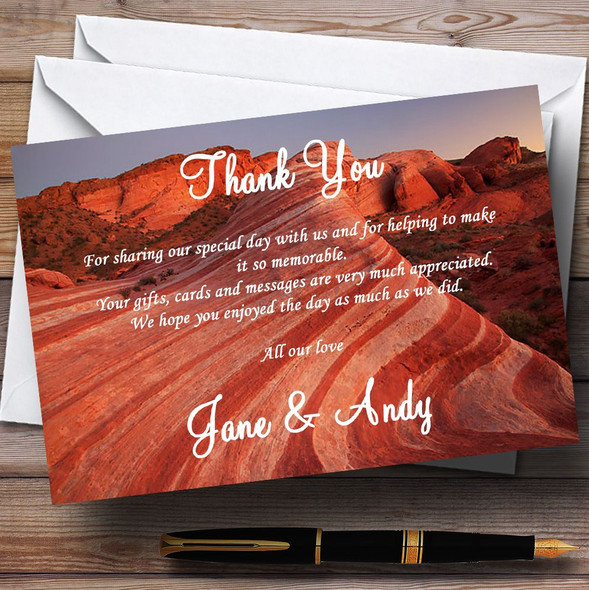 Valley Of Fire Personalised Wedding Thank You Cards