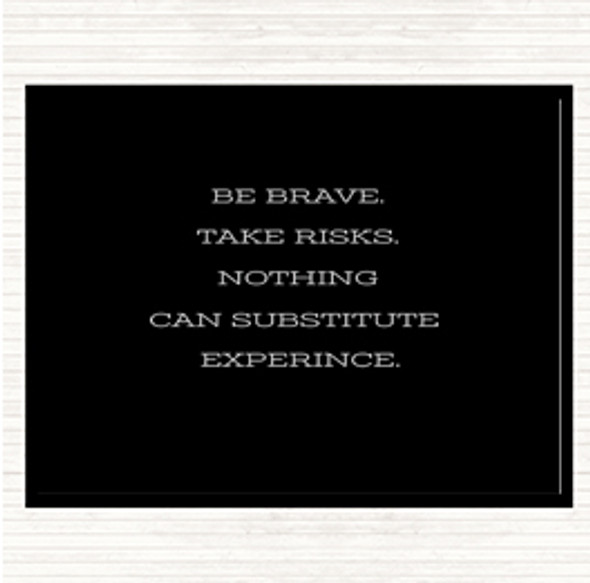 Black White Take Risks Quote Mouse Mat Pad