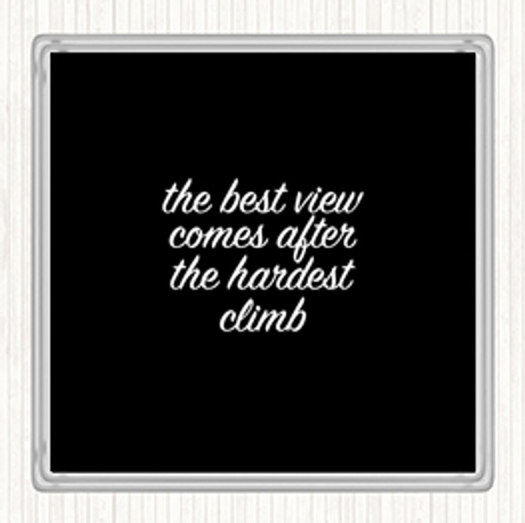 Black White The Best View Quote Drinks Mat Coaster