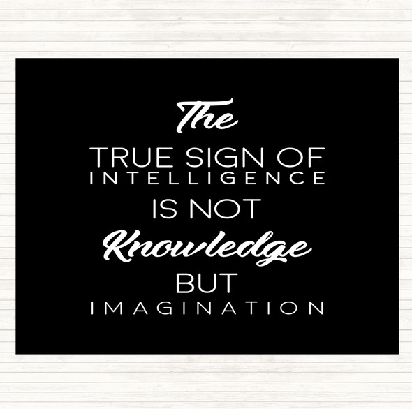 Black White True Sign Quote Dinner Table Placemat