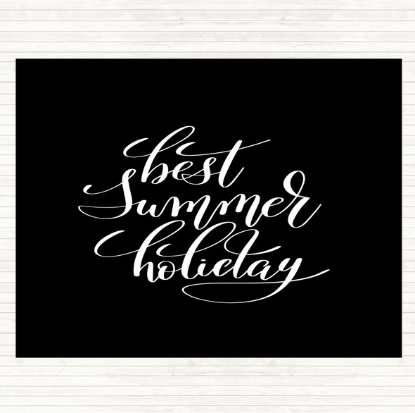 Black White Best Summer Holiday Quote Mouse Mat Pad