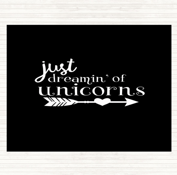 Black White Unicorns Quote Mouse Mat Pad