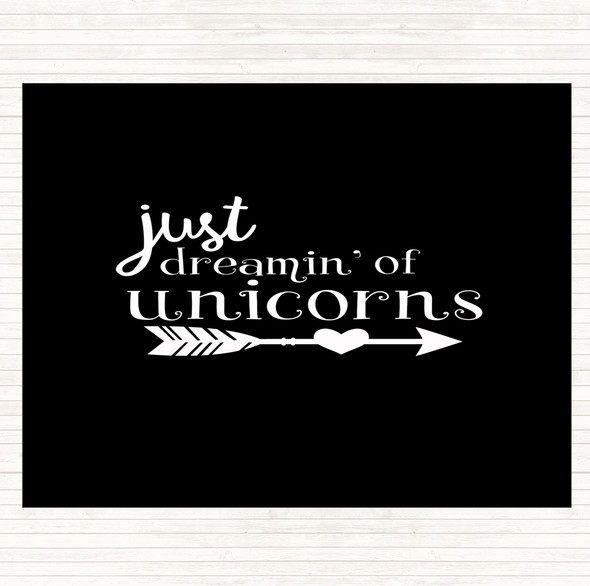 Black White Unicorns Quote Dinner Table Placemat