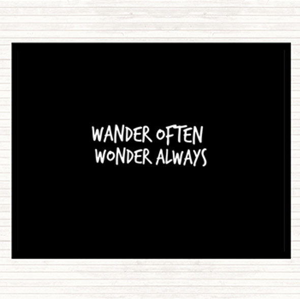 Black White Wander Often Wonder Always Quote Mouse Mat Pad