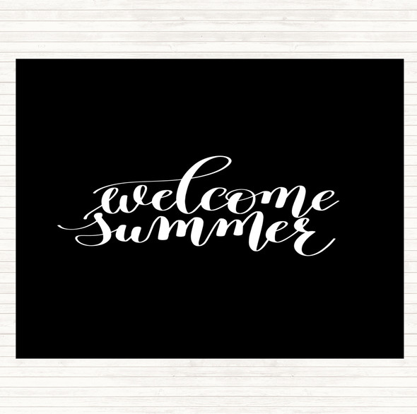 Black White Welcome Summer Quote Mouse Mat Pad