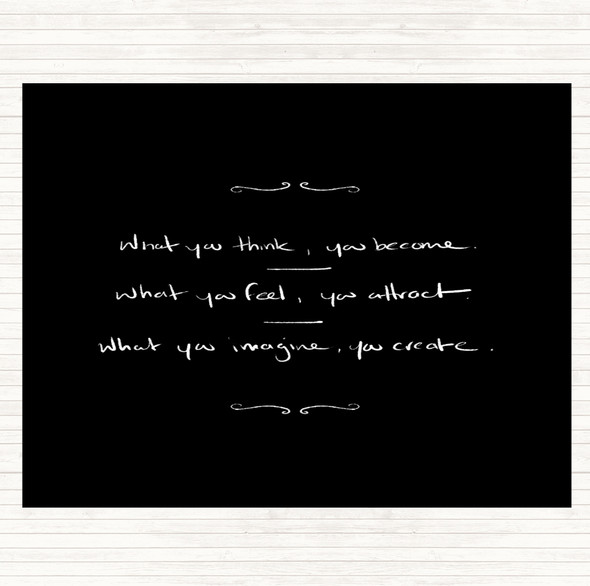 Black White What You Attract Quote Mouse Mat Pad