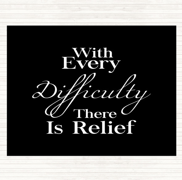 Black White With Every Difficulty Quote Mouse Mat Pad