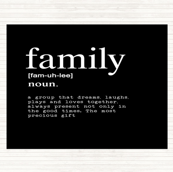 Black White Word Definition Family Quote Mouse Mat Pad