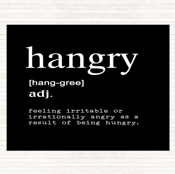 Black White Word Definition Hangry Quote Mouse Mat Pad