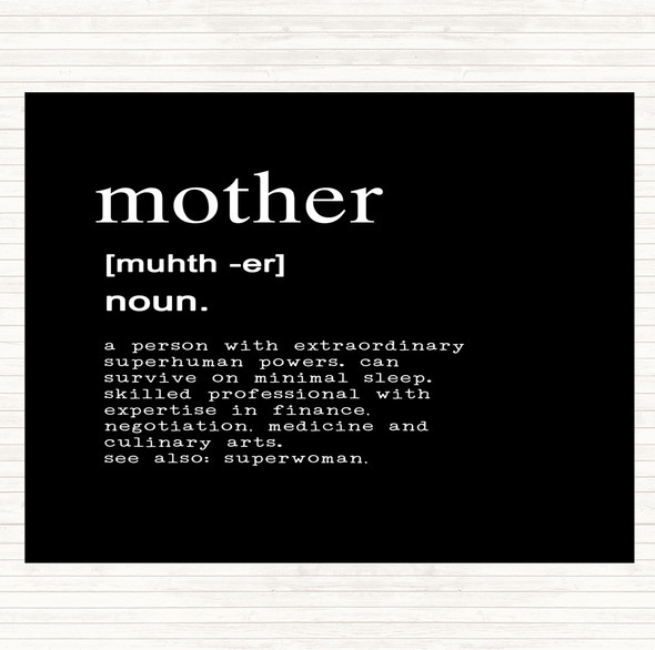 Black White Word Definition Mother Quote Mouse Mat Pad