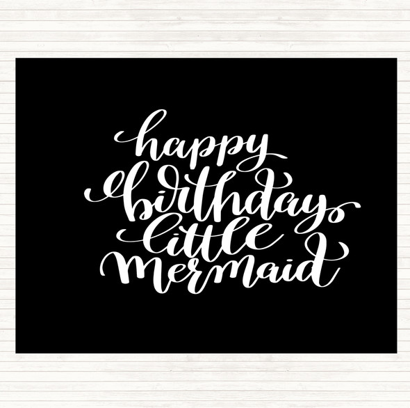 Black White Birthday Mermaid Quote Mouse Mat Pad