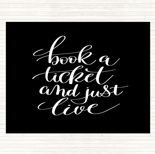 Black White Book Ticket Live Quote Mouse Mat Pad