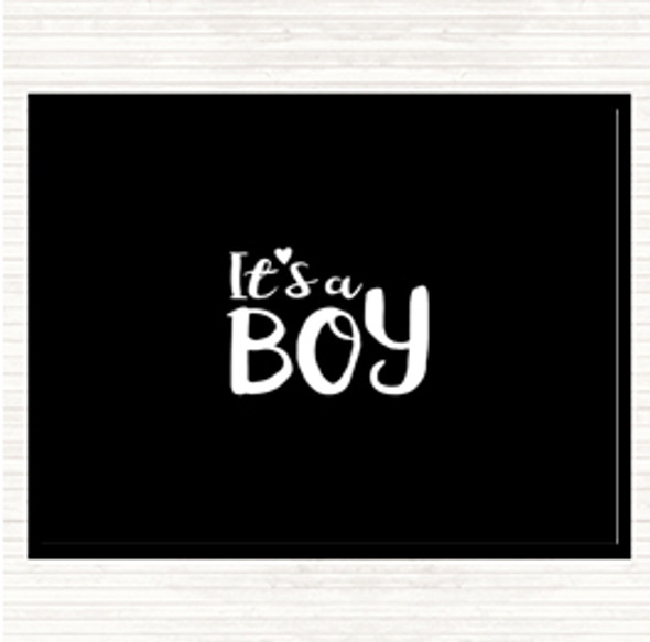 Black White Boy Quote Dinner Table Placemat