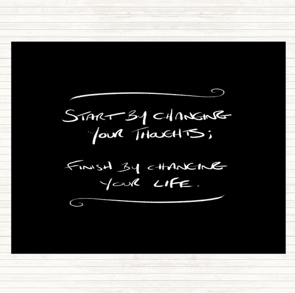 Black White Change Thoughts Quote Mouse Mat Pad