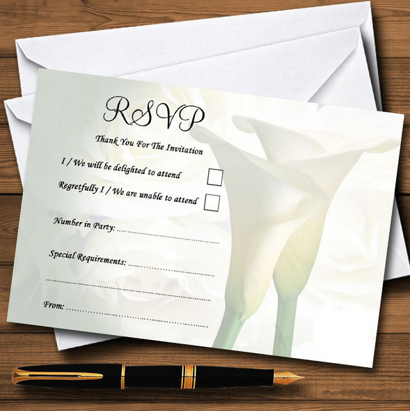 White Lily Stunning Personalised RSVP Cards