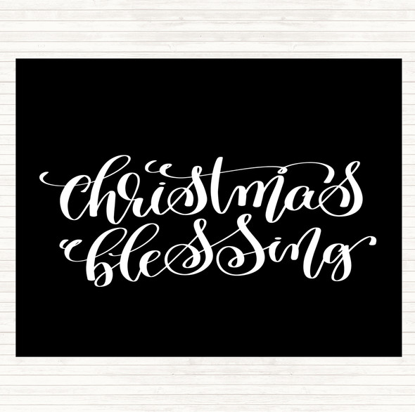 Black White Christmas Blessing Quote Mouse Mat Pad