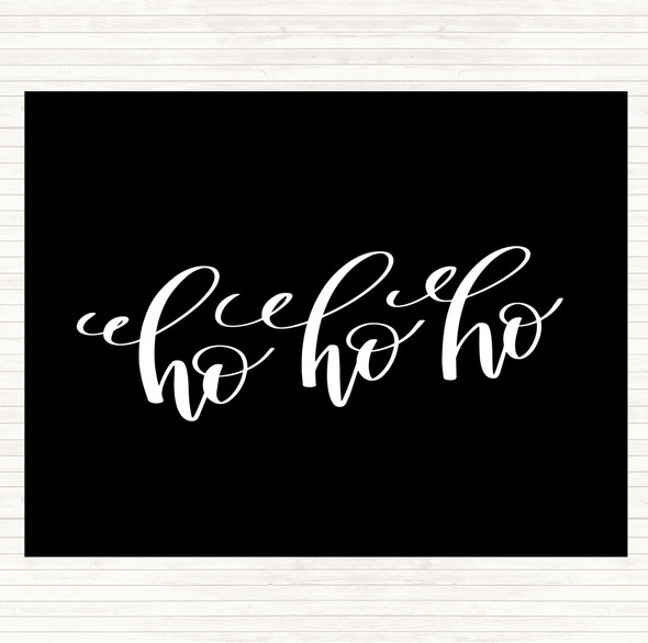 Black White Christmas Ho Ho Ho Quote Mouse Mat Pad