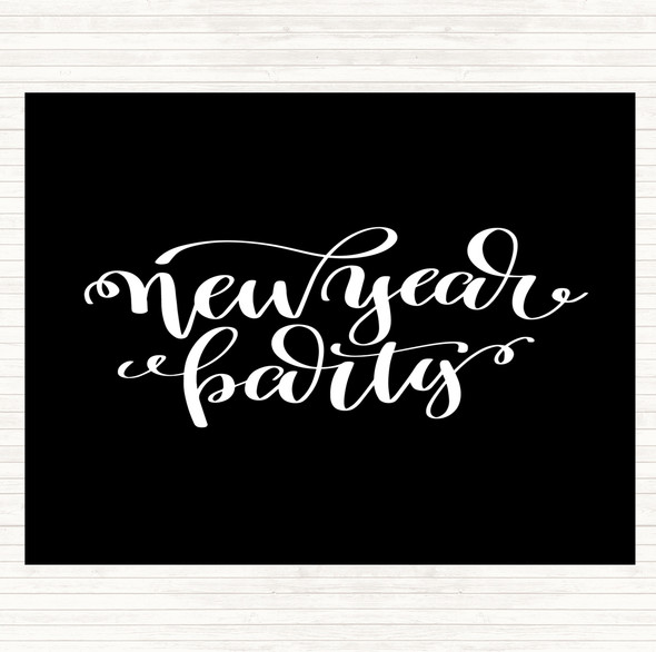 Black White Christmas New Year Party Quote Dinner Table Placemat