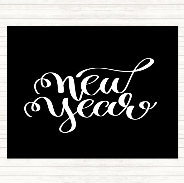 Black White Christmas New Year Quote Mouse Mat Pad